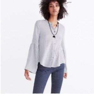 MADEWELL BELL SLEEVE BUTTON DOWN SHIRT SIZE XS